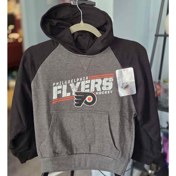 NWT Philadelphia Flyers Youth Hoodie | NHL Pullover Sweatshirt | Black & Gray - Picture 1 of 4